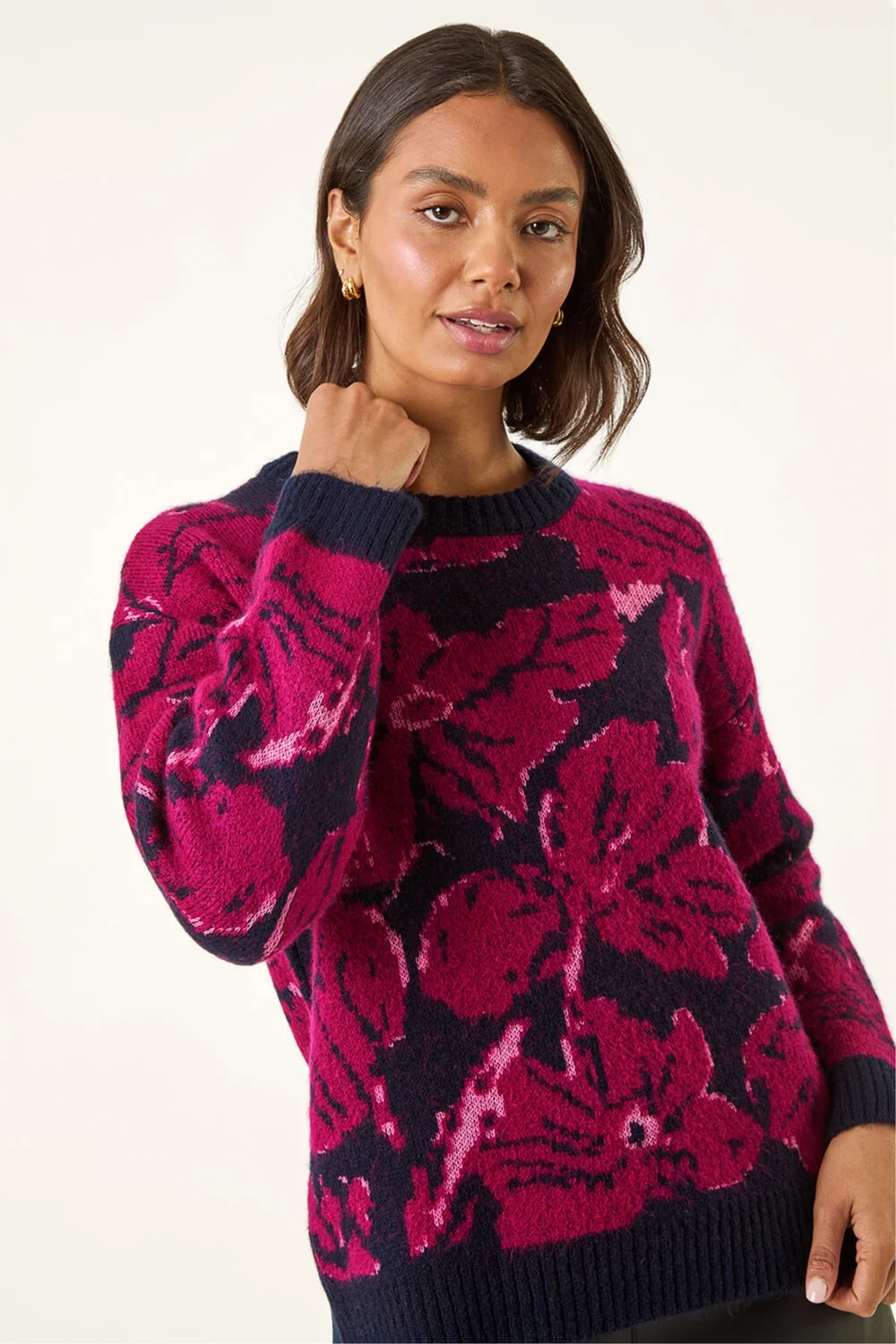 Roman Maroon Floral Print Knit Jumper - 14 Image 4