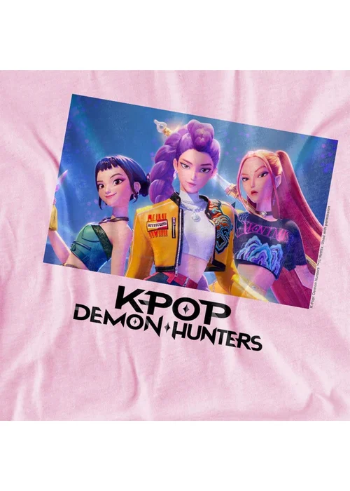 K-Pop Demon Hunters Kids Pink Huntr/X T-Shirt (3-13yrs) - 12-13 yrs Image 3