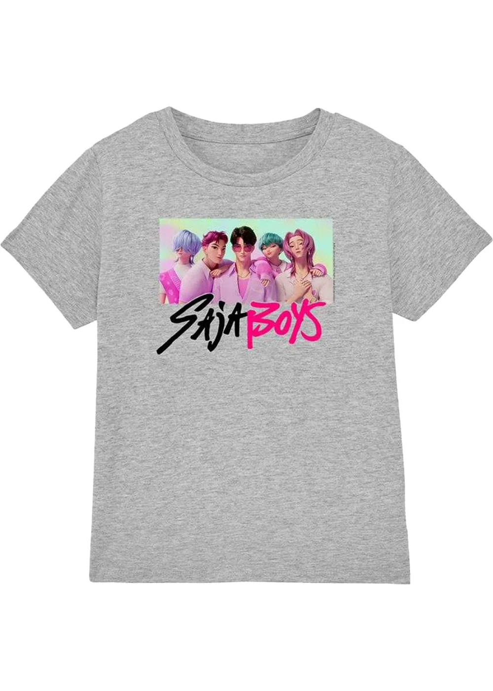 K-Pop Demon Hunters Kids Grey Saja Boys Photo Frame T-Shirt (3-13yrs) - 7-8 Yrs Image 1