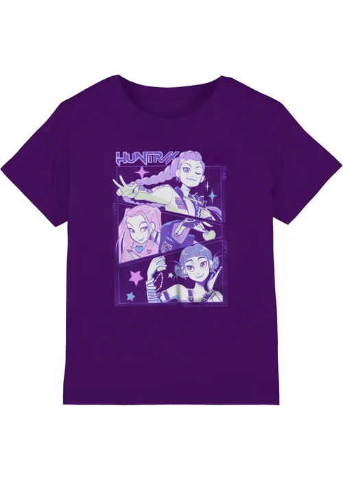K-Pop Demon Hunters Kids Purple Huntr/X Anime T-Shirt (3-13yrs) - 12-13 yrs Image 1