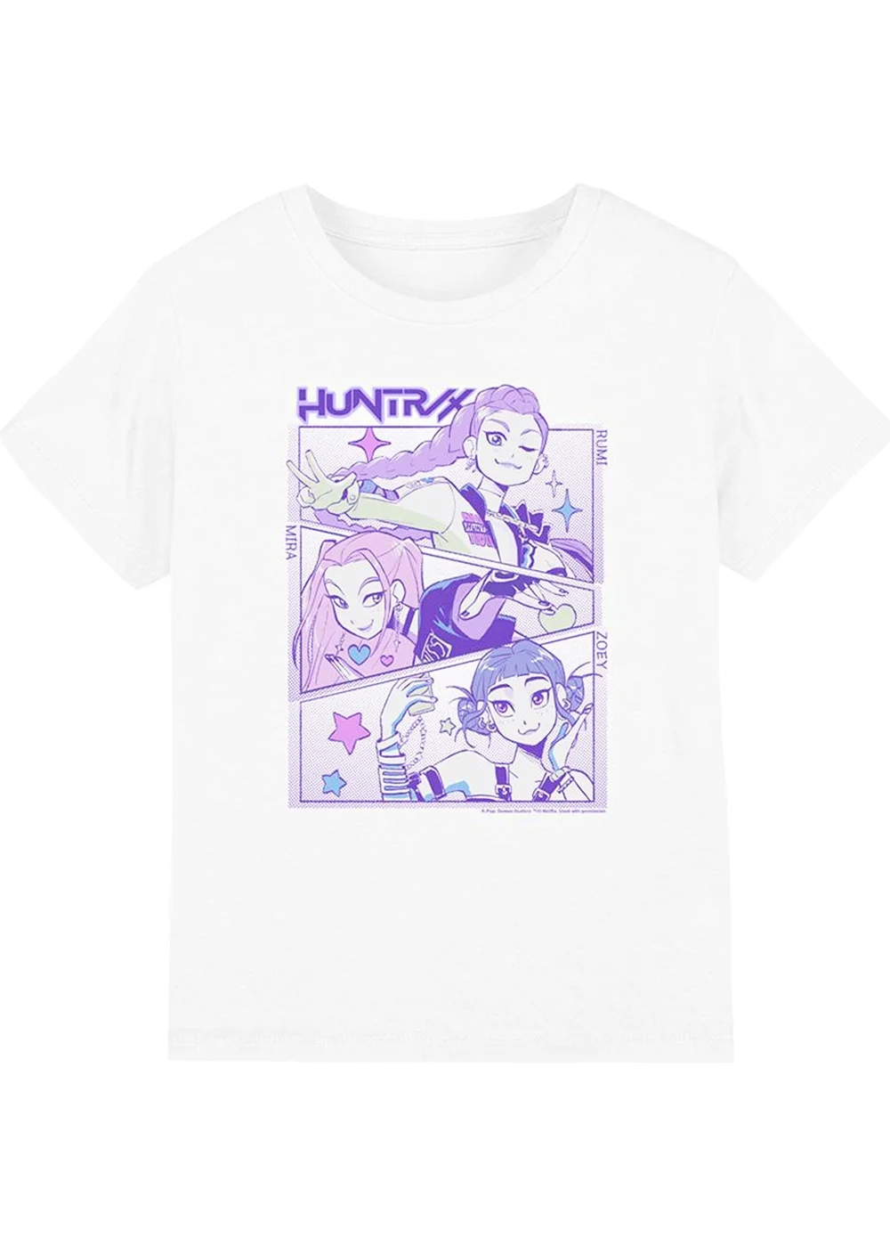 K-Pop Demon Hunters Kids White Huntr/X Anime T-Shirt (3-13yrs) - 5-6 Yrs Image 1