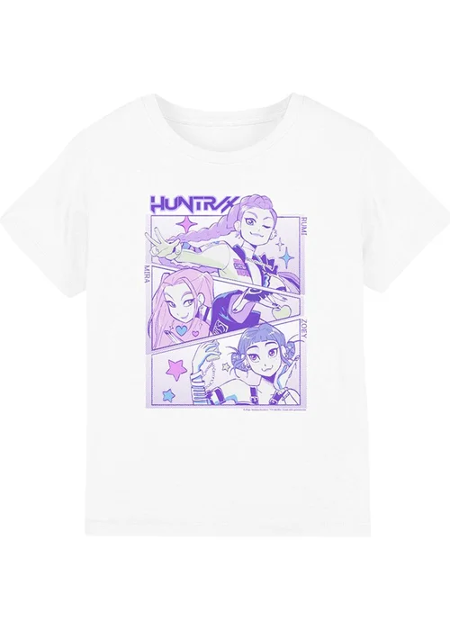 K-Pop Demon Hunters Kids White Huntr/X Anime T-Shirt (3-13yrs) - 5-6 Yrs Image 1