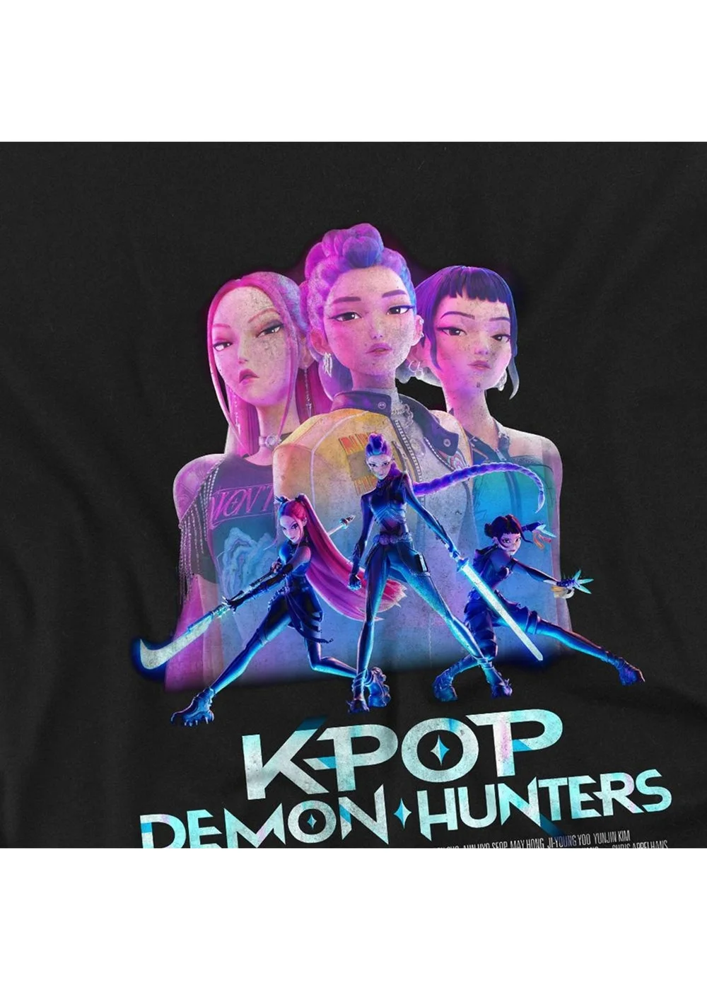 K-Pop Demon Hunters Kids Black Huntr/X Poster T-Shirt (3-13yrs) - 7-8 Yrs Image 3