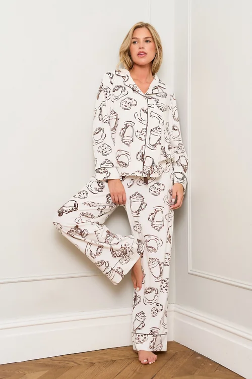 JimJam Chocolate Printed Coffee Pyjama - Small Image 1