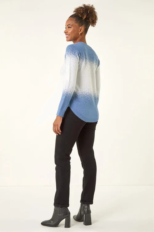 Roman Light Blue Ombre Soft Knit Jumper - 12 Image 3