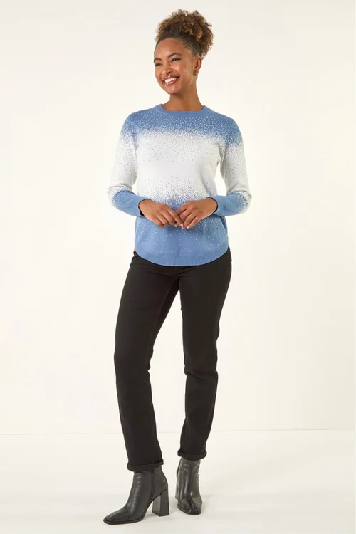 Roman Light Blue Ombre Soft Knit Jumper - 12 Image 2