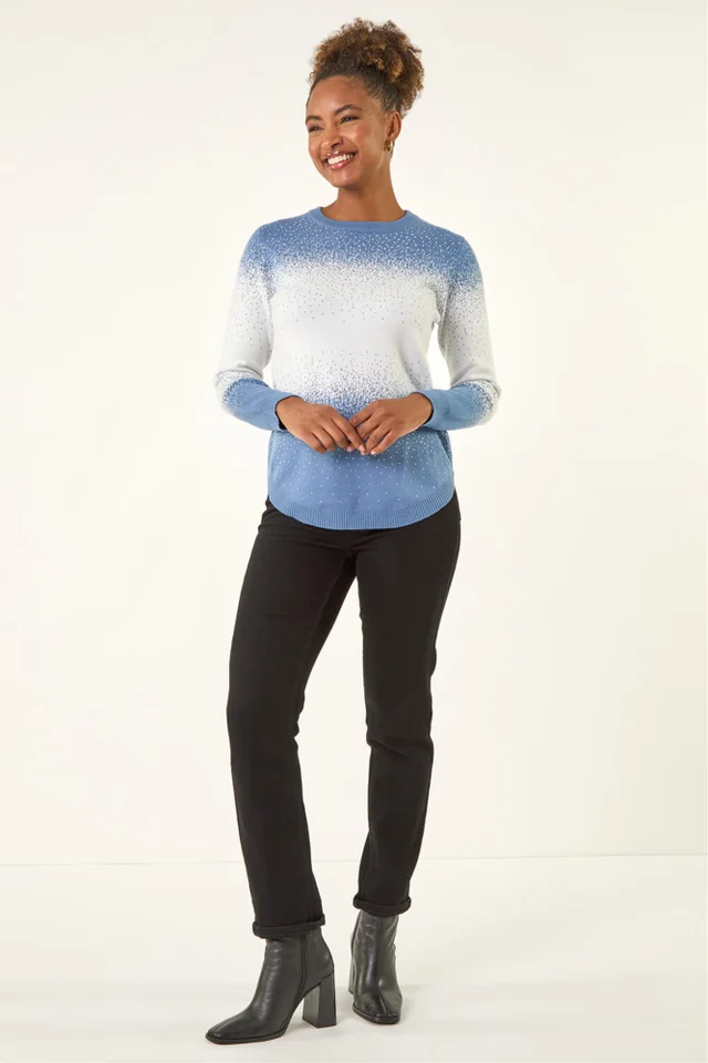 Roman Light Blue Ombre Soft Knit Jumper