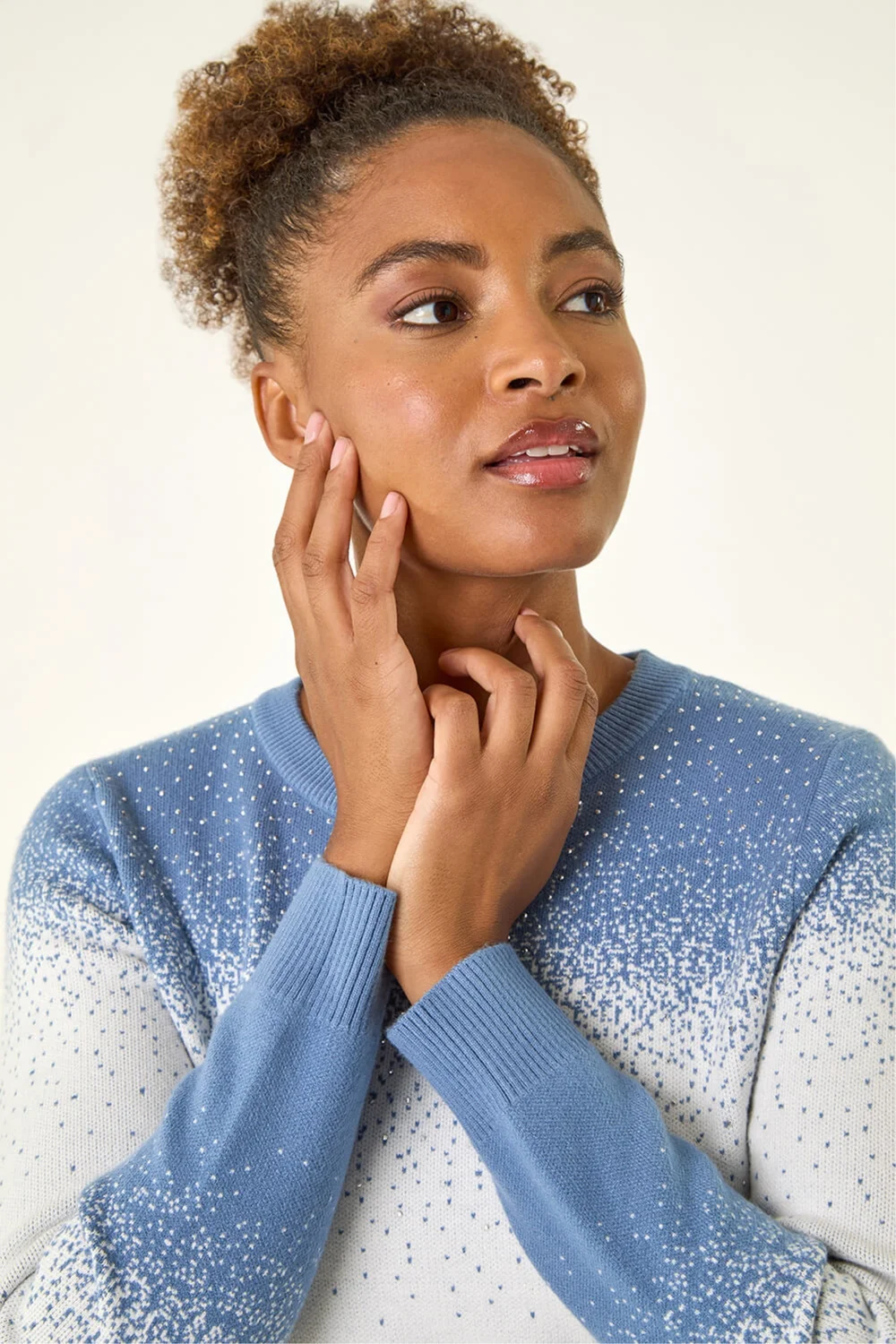 Roman Light Blue Ombre Soft Knit Jumper - 12 Image 1