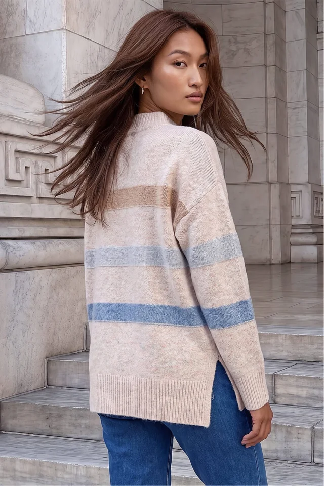 Roman Stone Soft Stripe Knit Jumper