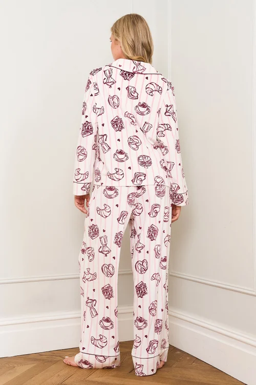 JimJam Maroon Printed Breakfast Pyjama - Large Image 3