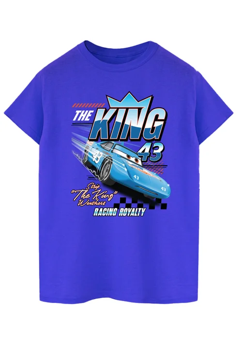 Spiral Galaxy Disney Cars The King Royal Blue Graphic T-Shirt - S Image 1