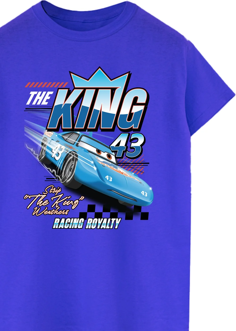 Spiral Galaxy Disney Cars The King Royal Blue Graphic T-Shirt - S Image 2