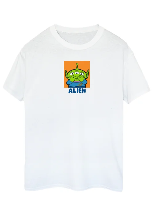 Spiral Galaxy Disney Toy Story Alien White Graphic Boyfriend Fit T-Shirt - 5XL Image 1