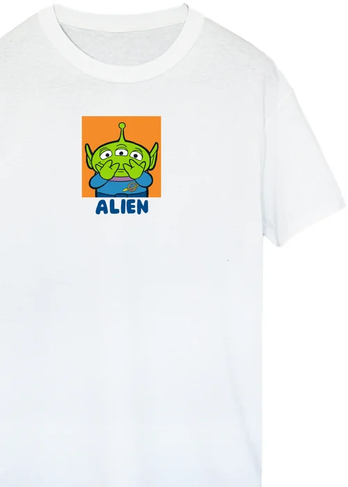 Spiral Galaxy Disney Toy Story Alien White Graphic Boyfriend Fit T-Shirt - 5XL Image 2