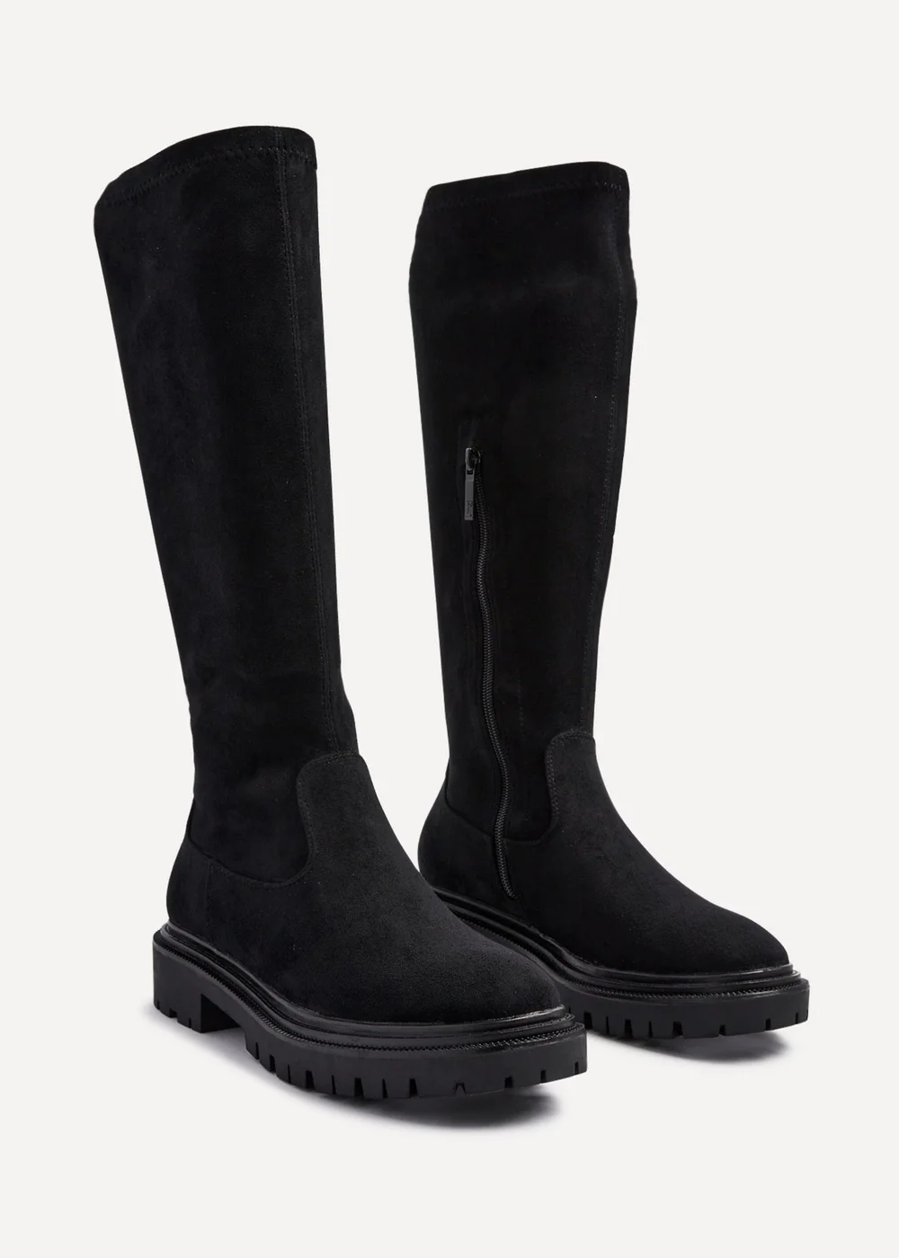 Linzi Hallie Black Faux Suede High Leg Stretch Boot - 3 Image 4