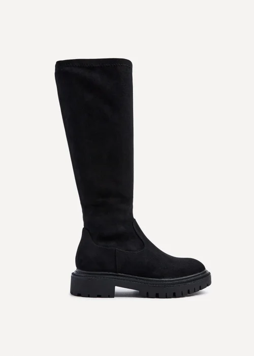 Linzi Hallie Black Faux Suede High Leg Stretch Boot - 3 Image 2