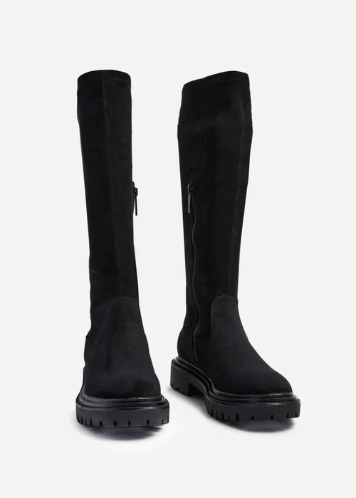 Linzi Hallie Black Faux Suede High Leg Stretch Boot - 3 Image 3