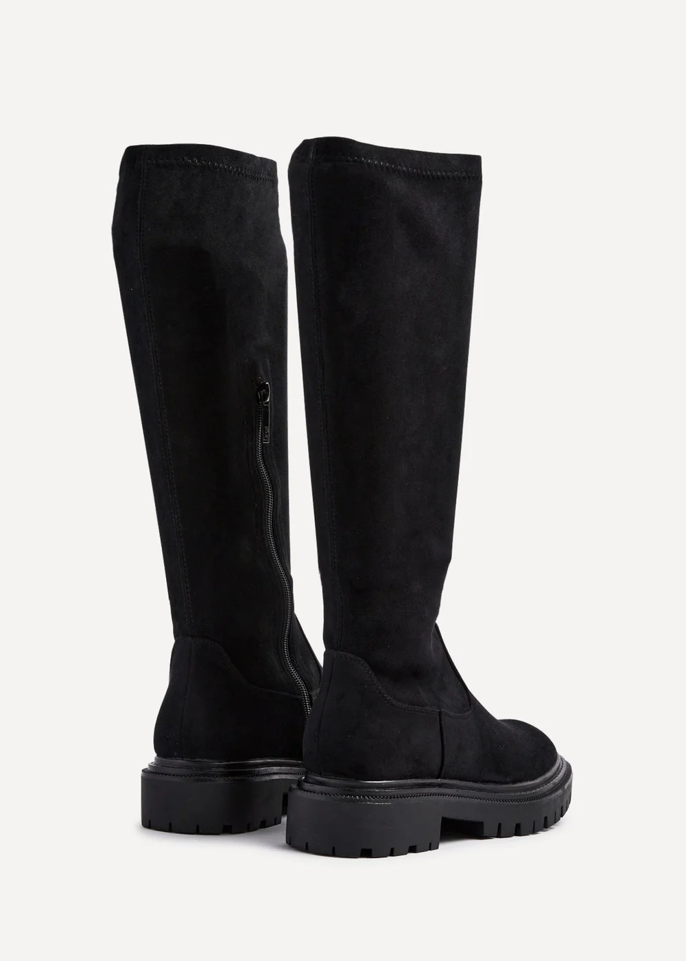 Linzi Hallie Black Faux Suede High Leg Stretch Boot - 3 Image 5