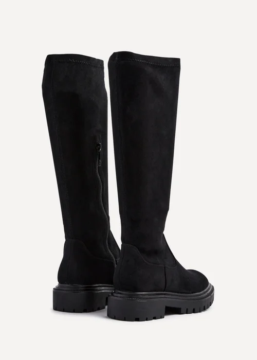 Linzi Hallie Black Faux Suede High Leg Stretch Boot - 3 Image 5