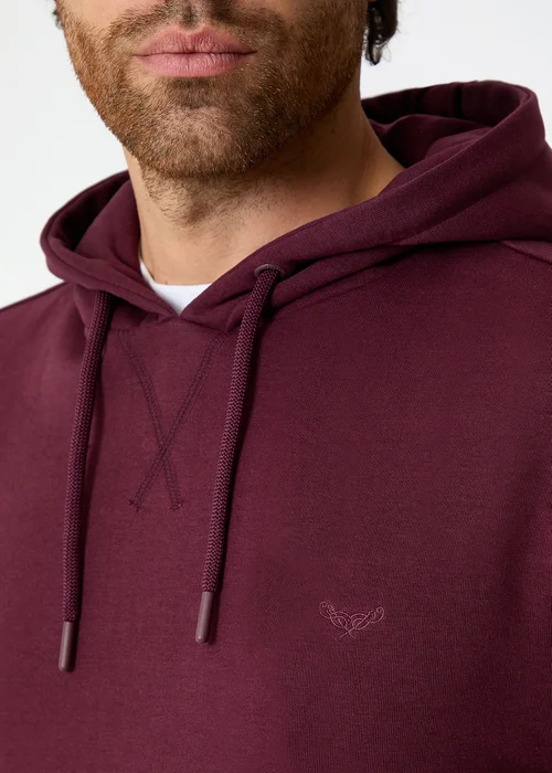 Threadbare Burgundy Cotton Blend Pullover Hoody - S Image 4