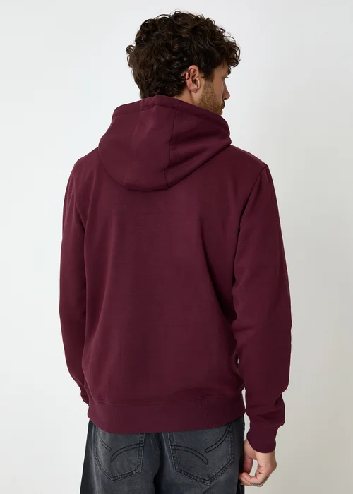 Threadbare Burgundy Cotton Blend Pullover Hoody - S Image 2