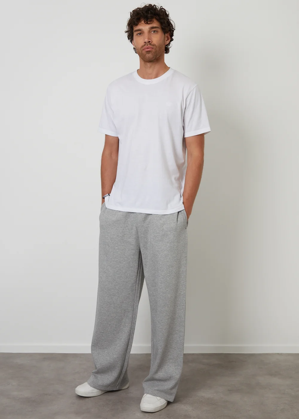 Threadbare Light Grey Wide Leg Joggers - M Image 3