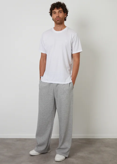 Threadbare Light Grey Wide Leg Joggers - M Image 3