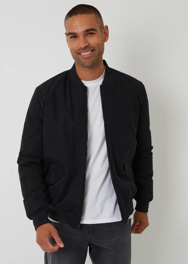 Threadbare Black Padded Bomber Jacket