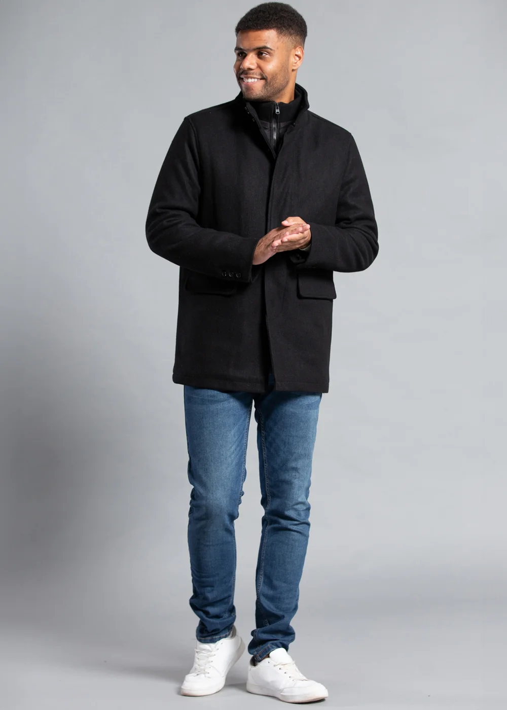 Tokyo Laundry Black Padded Faux Wool Coat - L Image 3