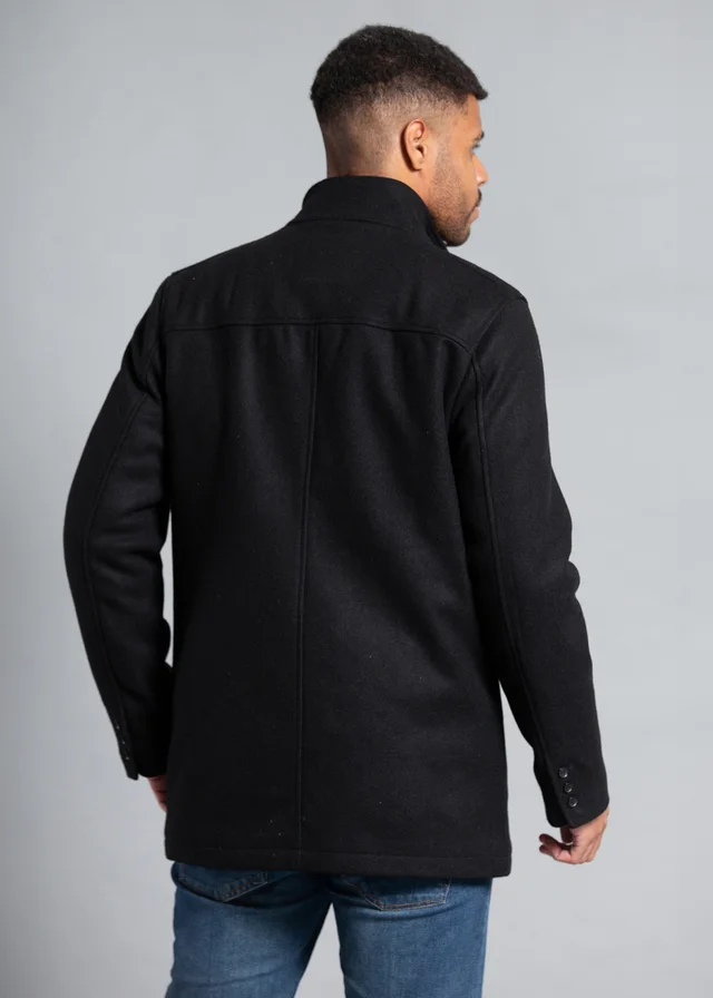 Tokyo Laundry Black Padded Faux Wool Coat