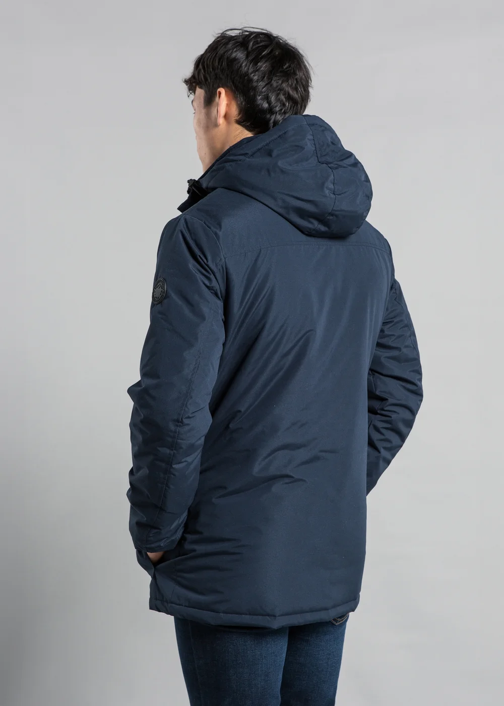 Tokyo Laundry Navy Hooded Padded PVC-Coated Jacket - S Image 2