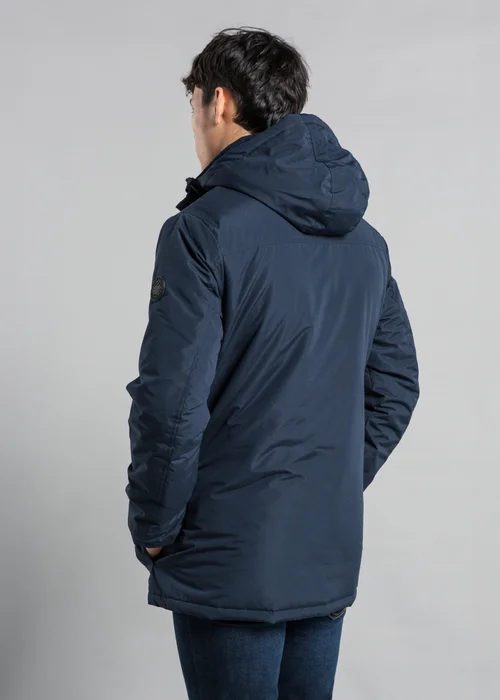 Tokyo Laundry Navy Hooded Padded PVC-Coated Jacket - S Image 2