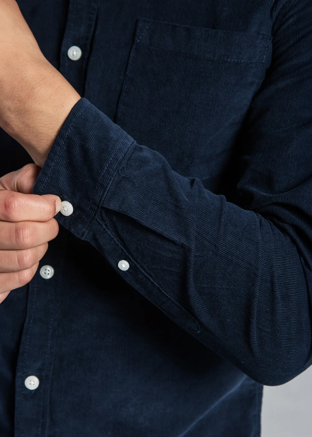 Tokyo Laundry Navy Cotton Corduroy Long Sleeve Shirt - L Image 3