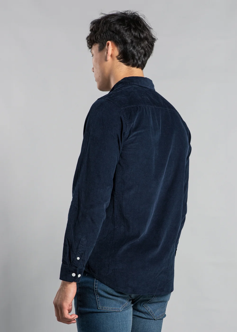 Tokyo Laundry Navy Cotton Corduroy Long Sleeve Shirt - L Image 2