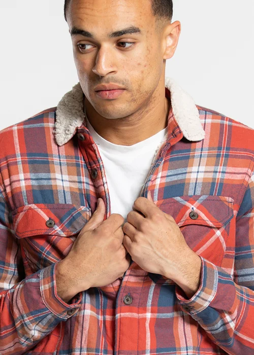 Tokyo Laundry Red Checked Padded Shirt With Sherpa Lining - L Image 2