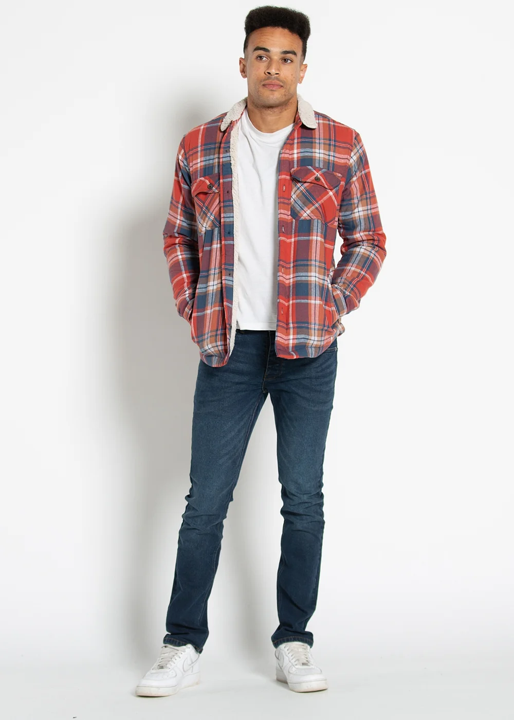 Tokyo Laundry Red Checked Padded Shirt With Sherpa Lining - L Image 4