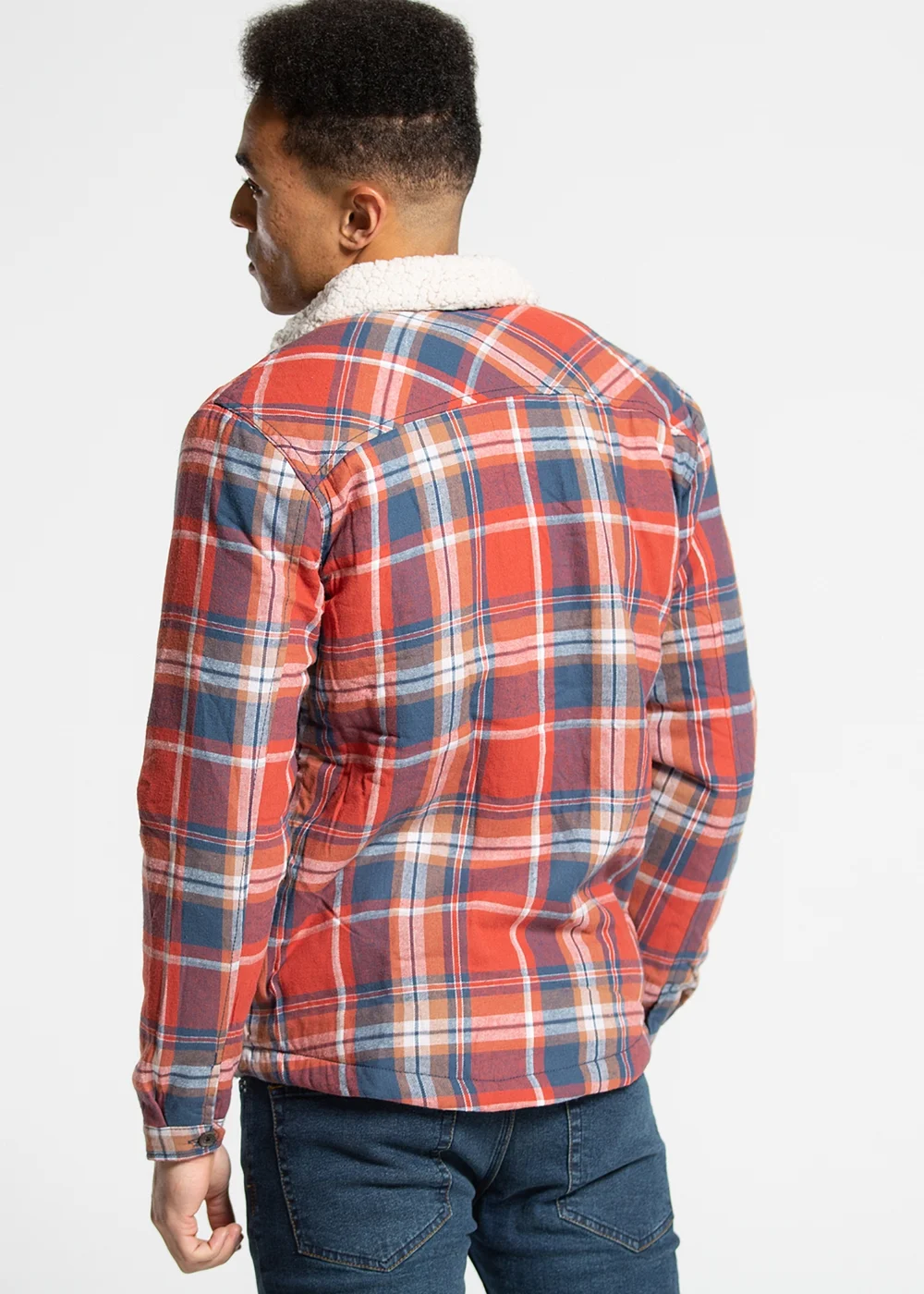 Tokyo Laundry Red Checked Padded Shirt With Sherpa Lining - L Image 3
