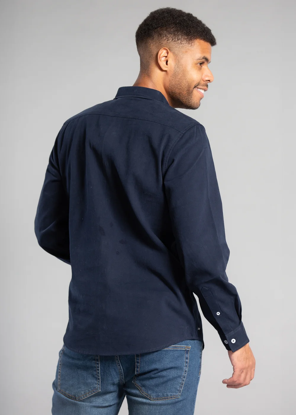 Tokyo Laundry Navy Cotton Oxford Long Sleeve Shirt - S Image 2