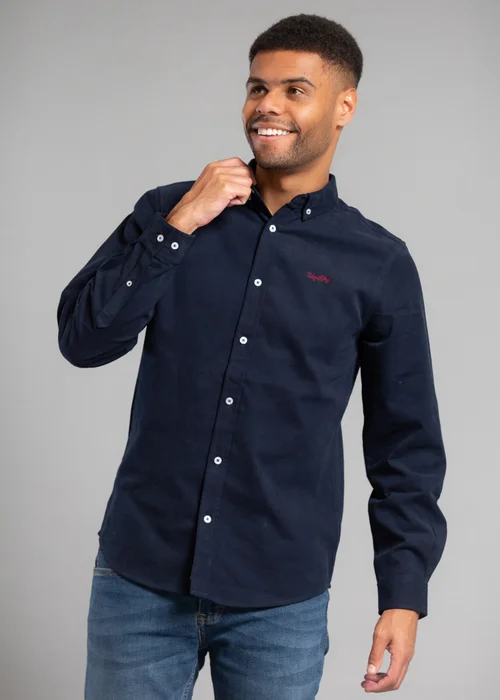 Tokyo Laundry Navy Cotton Oxford Long Sleeve Shirt - S Image 3