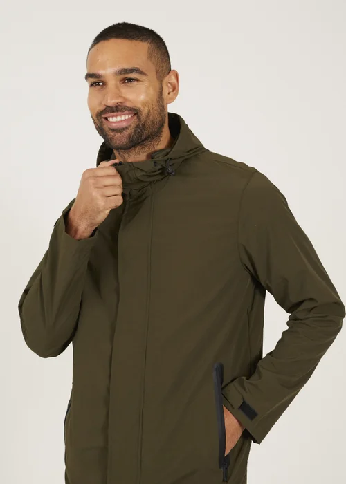 Brave Soul Khaki Lightweight Hooded Parka Jacket - S Image 3