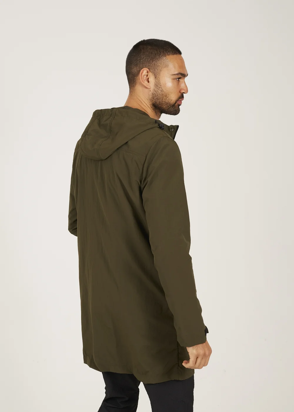 Brave Soul Khaki Lightweight Hooded Parka Jacket - S Image 2