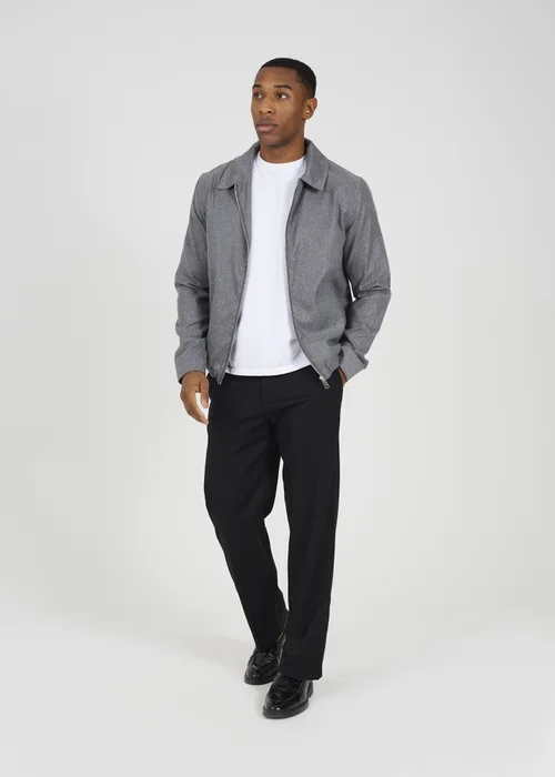 Brave Soul Grey Harrington Style Zip Through Jacket - L Image 4