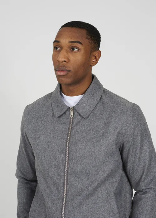 Brave Soul Grey Harrington Style Zip Through Jacket - L Image 3