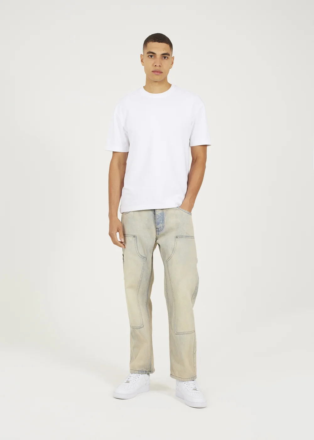 Brave Soul Sand Loose Fit Carpenter Style Denim Jeans - 30/L32 Image 4