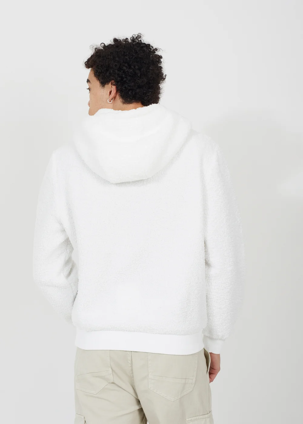Brave Soul Cream Teddy Fleece Hoodie - L Image 2