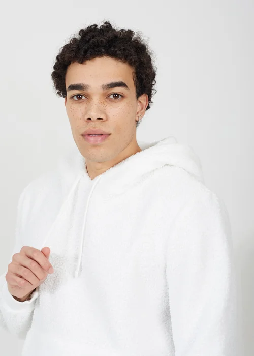 Brave Soul Cream Teddy Fleece Hoodie - L Image 3