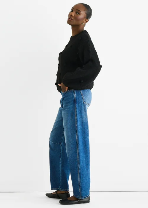 Gini London Black Wool Mix Oversized Knit Jumper - L/XL Image 4