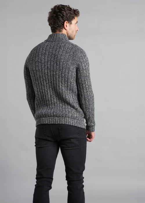 Kensington Eastside Black 1/4 Zip Cable & Rib Jumper - 2XL Image 2