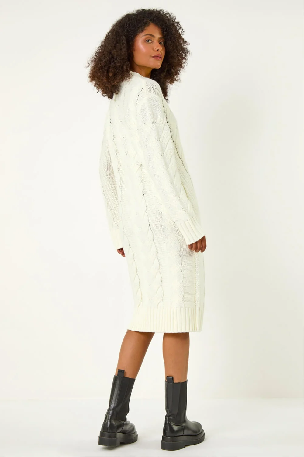 Dusk Ivory Chunky Cable Knitted Jumper Dress - 10 | Matalan Dusk Ivory Chunky Cable Knitted Jumper Dress - 10 | Matalan