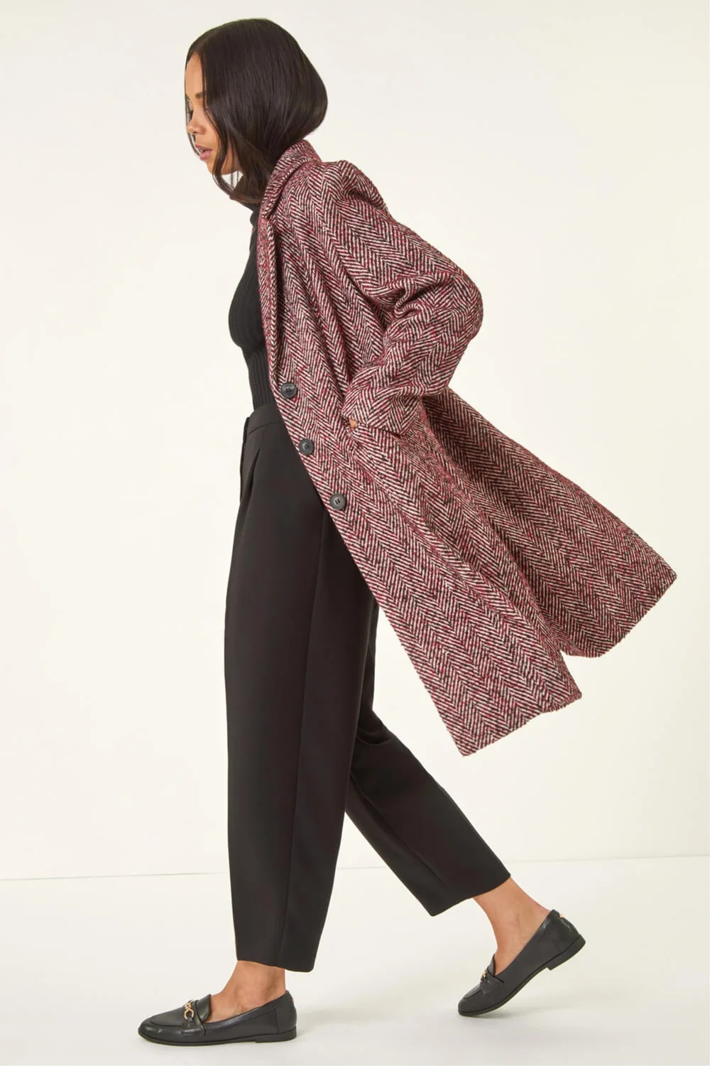 Roman Red Petite Herringbone Smart Coat - 10 Image 1